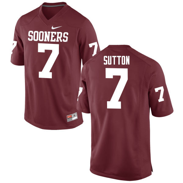 Men Oklahoma Sooners #7 Marcelias Sutton College Football Jerseys Game-Crimson